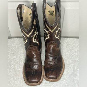 Girls old west leather cowgirl boots